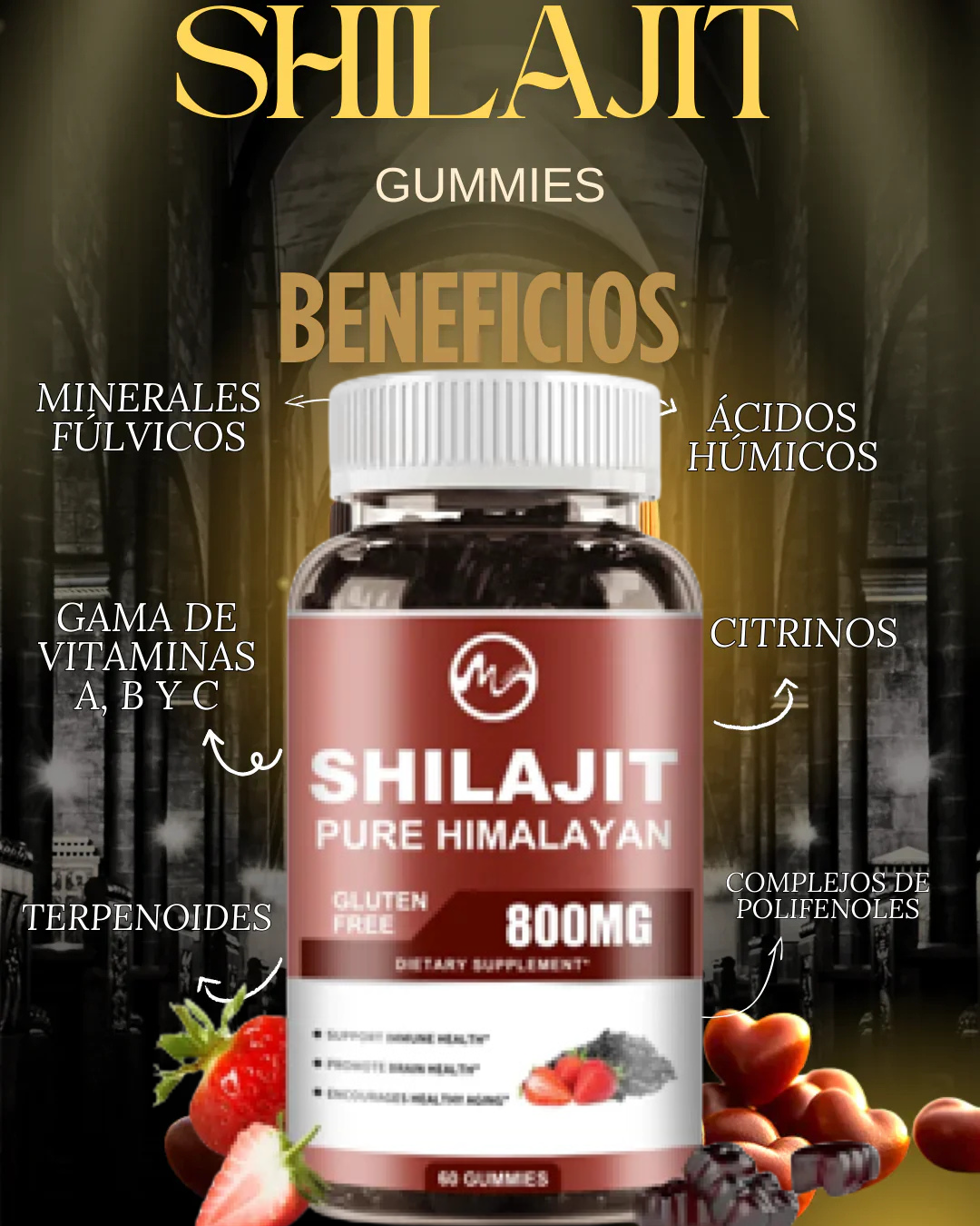 Gomitas de resina de shilajit del Himalaya de alta potencia : Energizantes y refuerzo inmunológico. 30 Gomitas