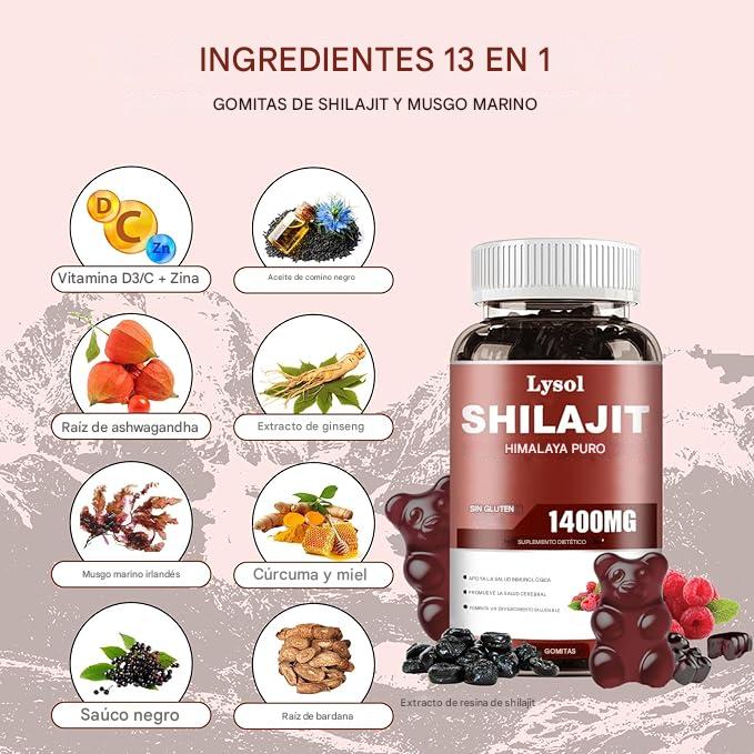 Gomitas de resina de shilajit del Himalaya de alta potencia : Energizantes y refuerzo inmunológico. 30 Gomitas