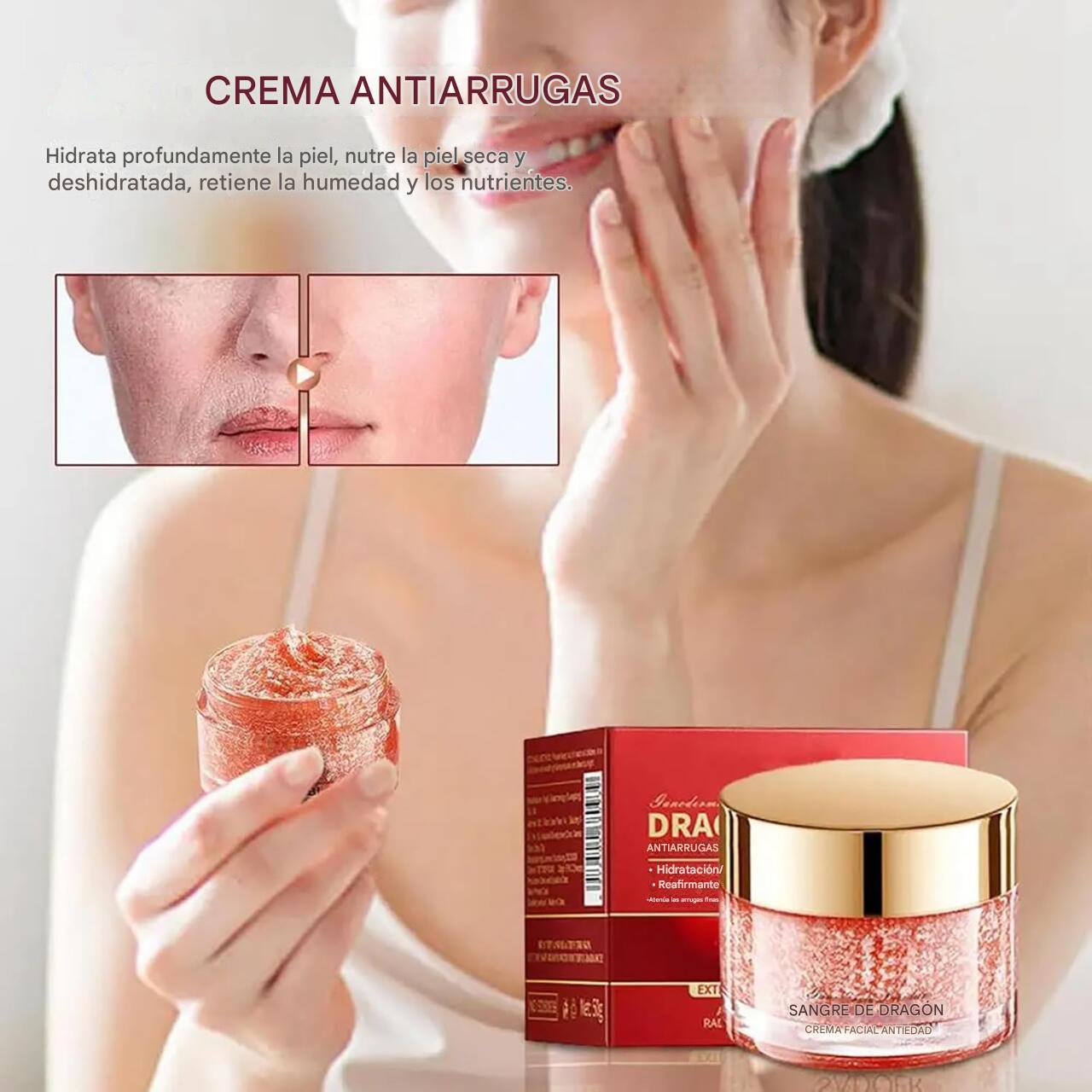 Crema de Cara Antiedad Sangre de Dragon. Tratamiento rápido para reducir arrugas