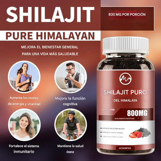 Gomitas de resina de shilajit del Himalaya de alta potencia : Energizantes y refuerzo inmunológico. 30 Gomitas